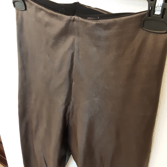 Faux Brown Leather Leggings - Picture 2 of 4